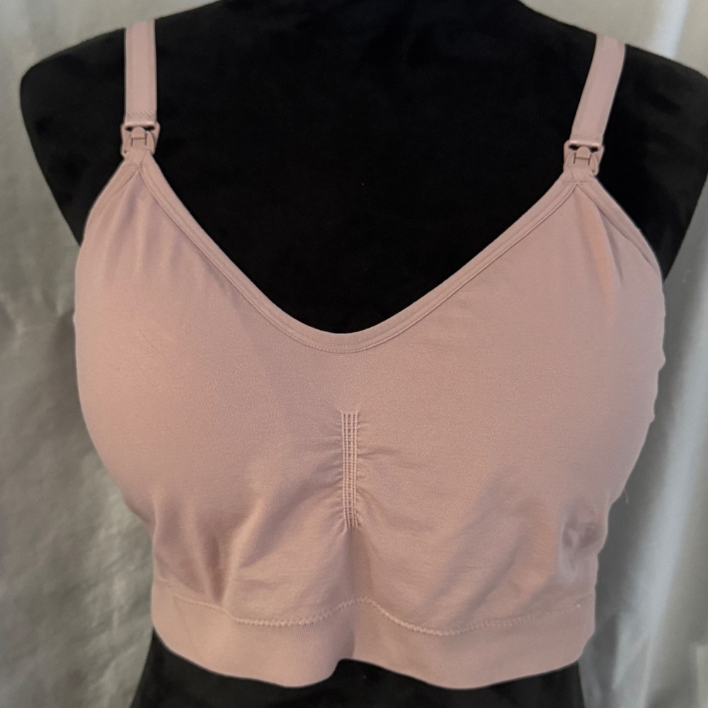 Women's Destination Maternity XXL‎ Mauve Seamless Nursing Bra Adjustable Back